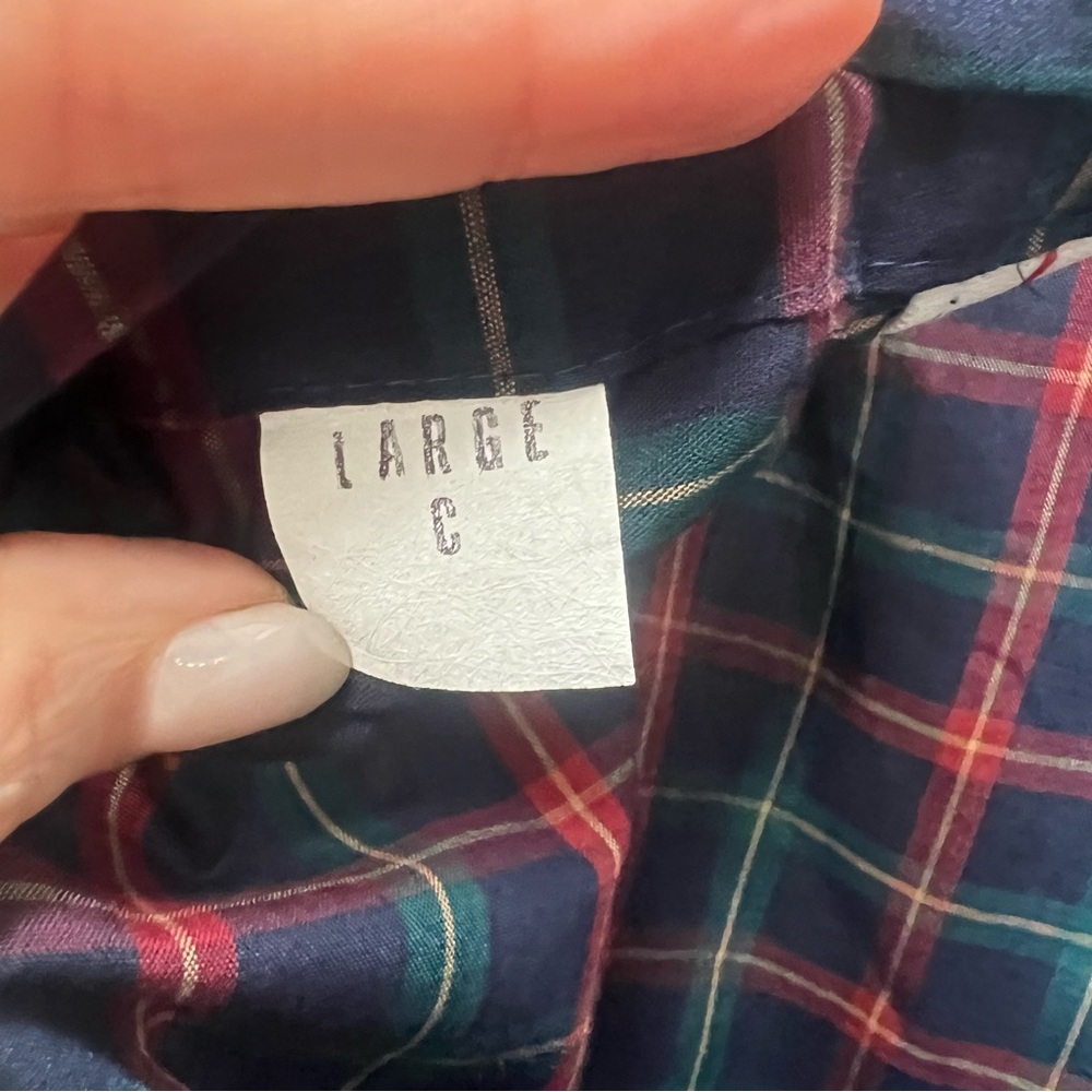 Oscar de la Renta Men’s M/L Pajamas Set Blue Red Plaid Designer Luxury Sleepwear - Picture 11 of 16